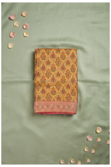 Mustard Banarasi Art Silk Wedding Saree