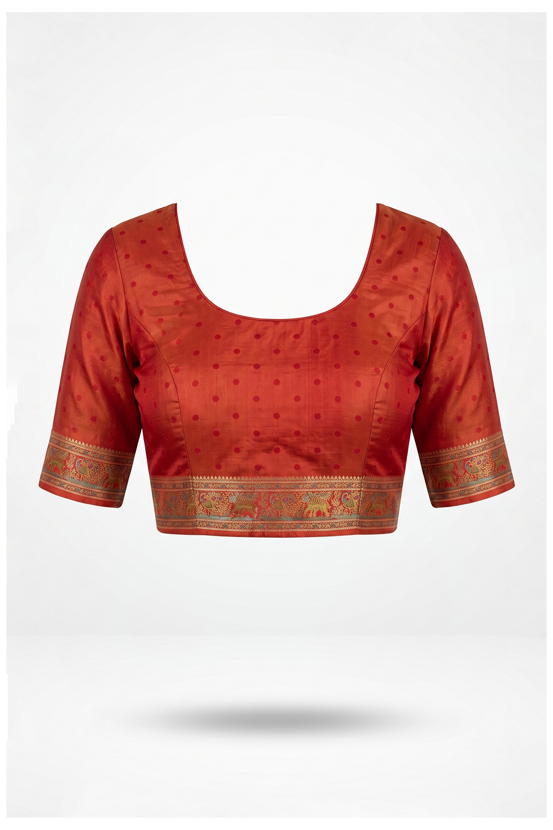 Rust Banarasi Art Silk Wedding Saree
