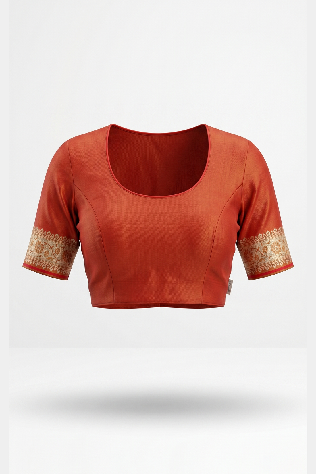 Rust Banarasi Pure Silk Saree With Weaving