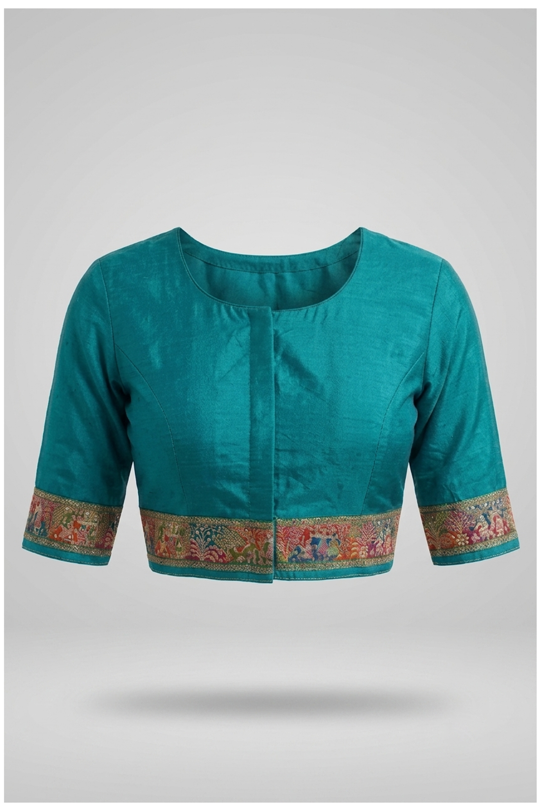 Teal Pure Silk Banarasi Wedding Saree