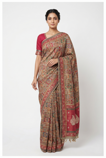 Maroon Banarasi Pure Silk Wedding Saree