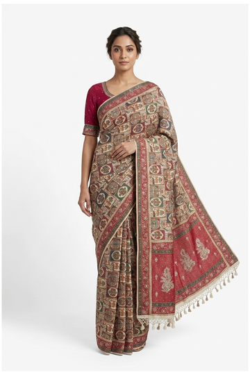 Crimson Banarasi Pure Silk Wedding Saree