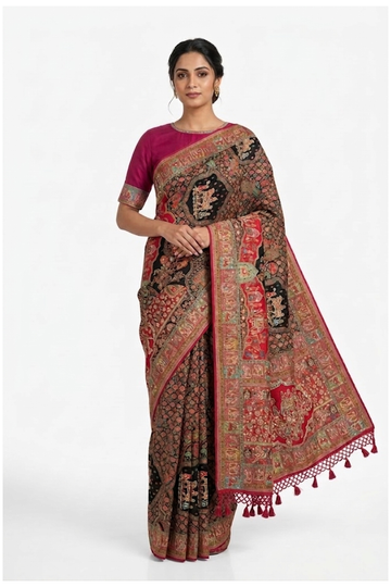 Multicolor Banarasi Pure Silk Wedding Saree