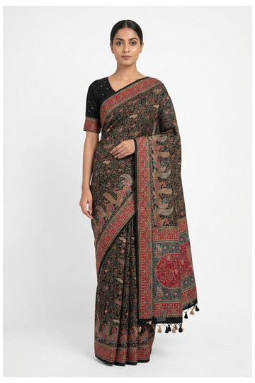 Black Banarasi Art Silk Partywear Saree