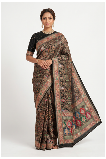 Black Banarasi Pure Silk Party Wear Saree