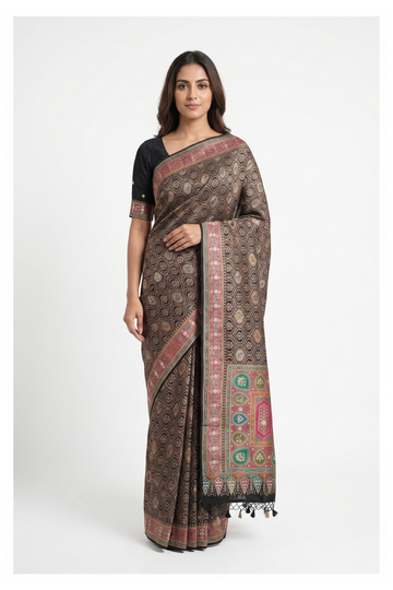 Black Banarasi Pure Silk Wedding & Party Wear Saree