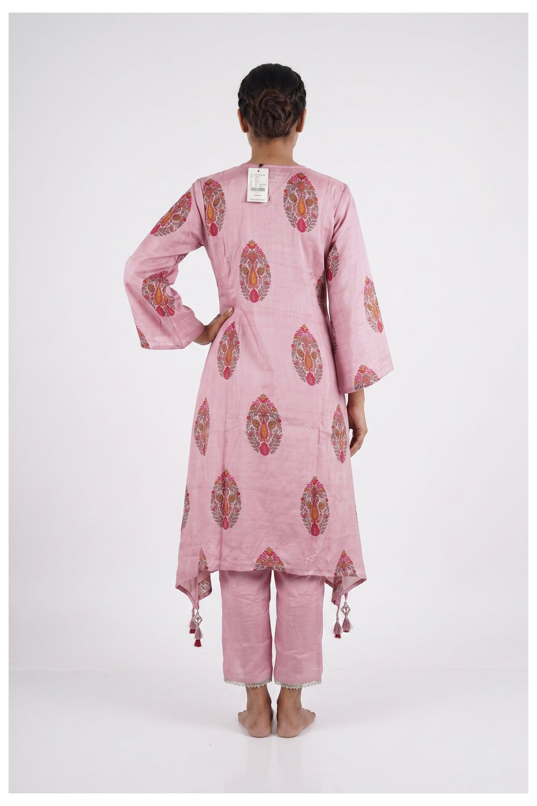 Blush Pink Floral Printed Silk Suit Set With Designer Dupatta