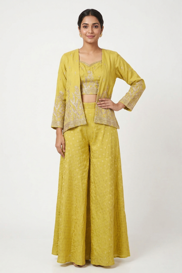 OLIVE GOLD Indo-Western Palazzo Set