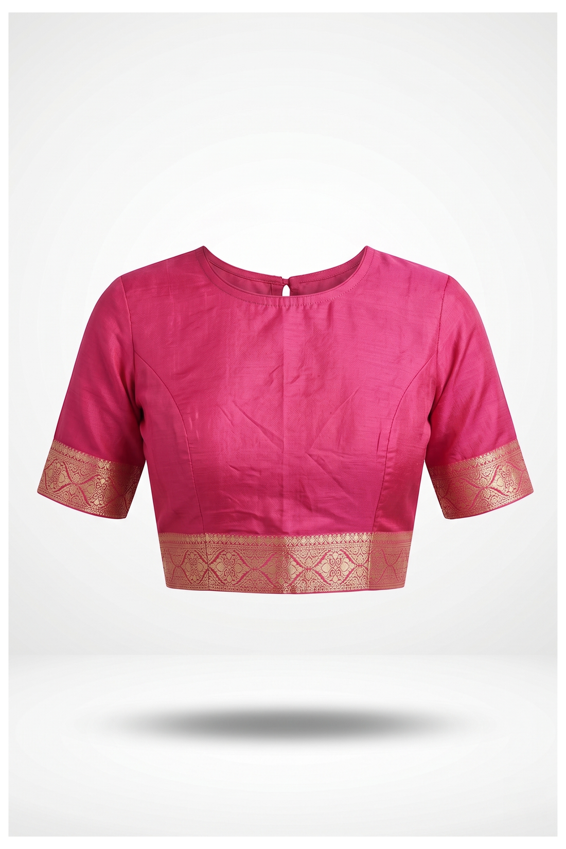 Rani Pink Banarasi Silk Saree With Rich Zari Jaal Weaving