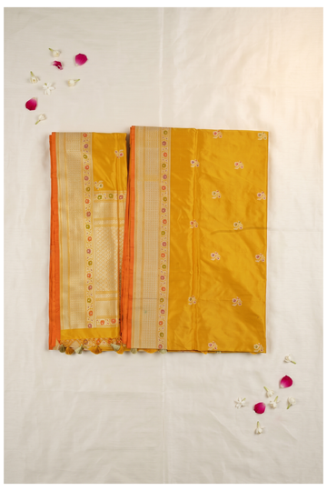 Turmeric Yellow Banarasi Pure Silk Wedding Saree