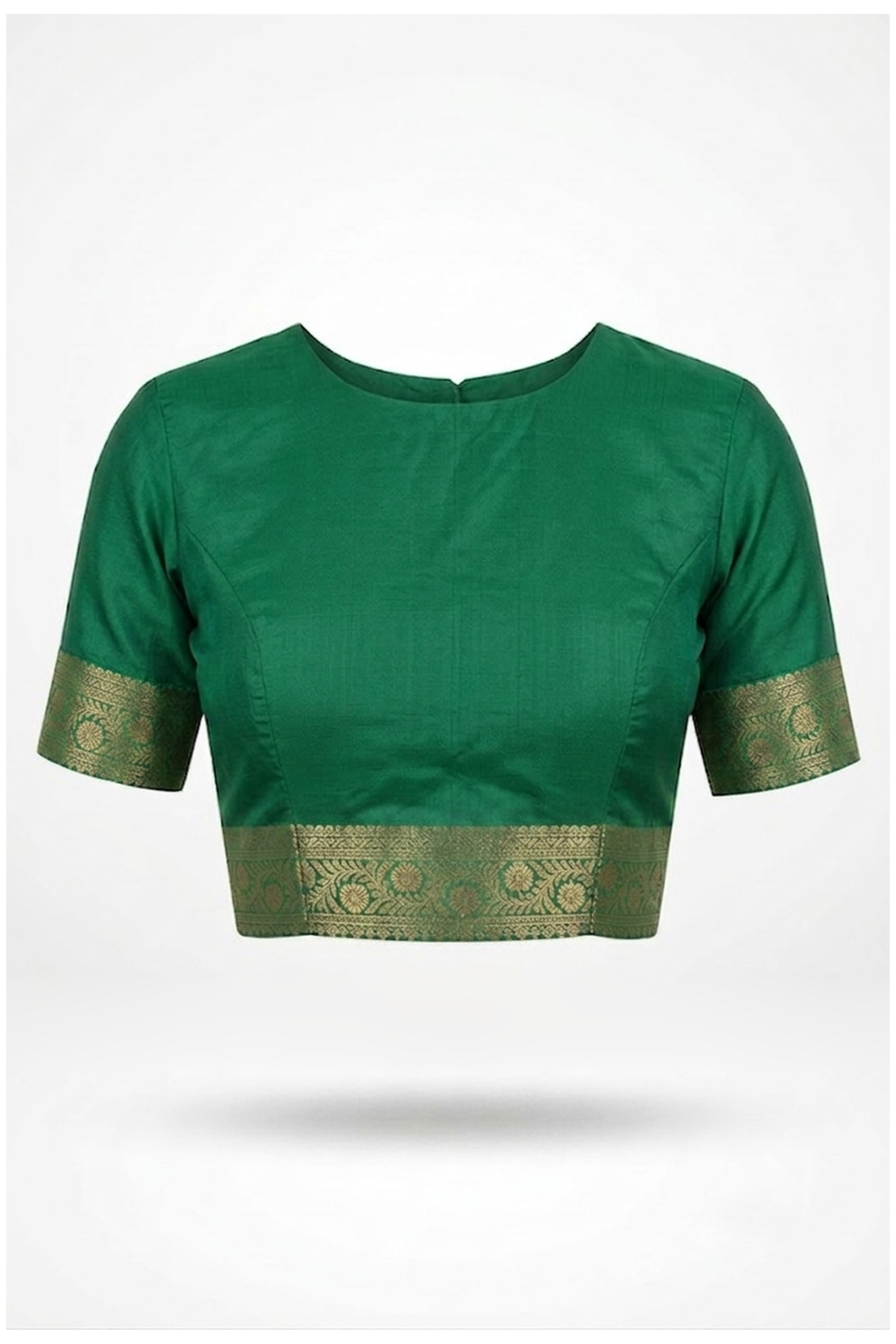 Emerald Green Banarasi Pure Silk Floral Jaal Saree