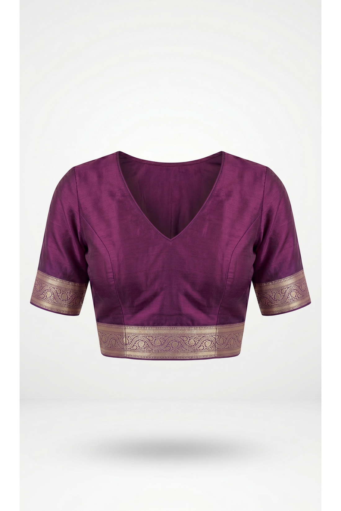 Royal Purple Pure Banarasi Silk Saree With Floral Jaal Zari Weaving