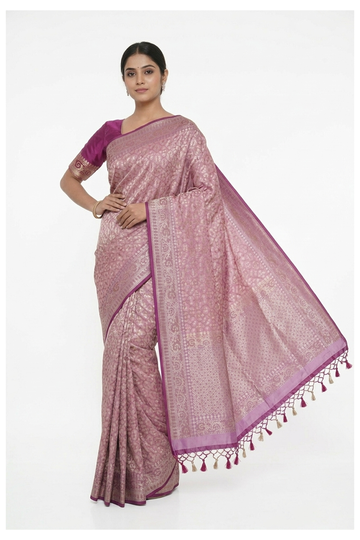 Lavender Banarasi Art Silk Wedding Saree