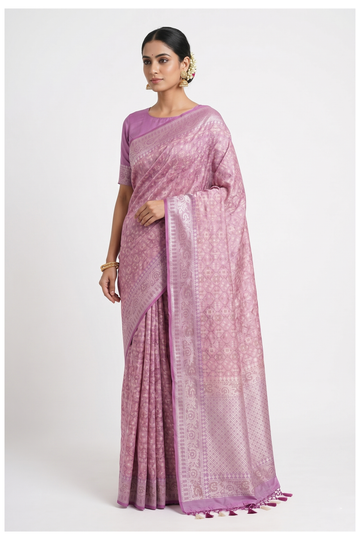 Mauve Banarasi Art Silk Wedding & Party Wear Saree