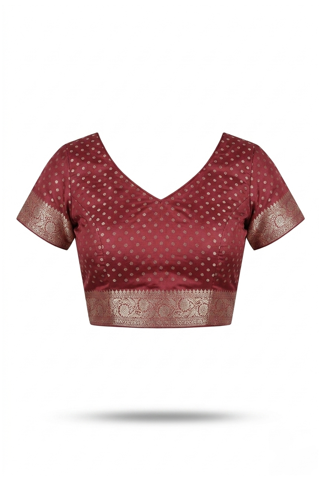 Wine Banarasi Silk Saree With Jaal Weaving