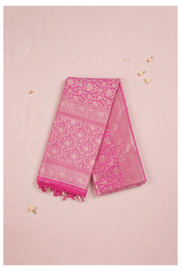 Rani Pink Banarasi Silk Art Silk Wedding & Party Saree