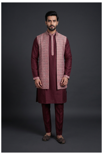 Men'S Kurta Set With Koti