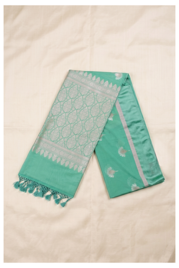 Aqua Green Banarasi Art Silk Wedding Saree