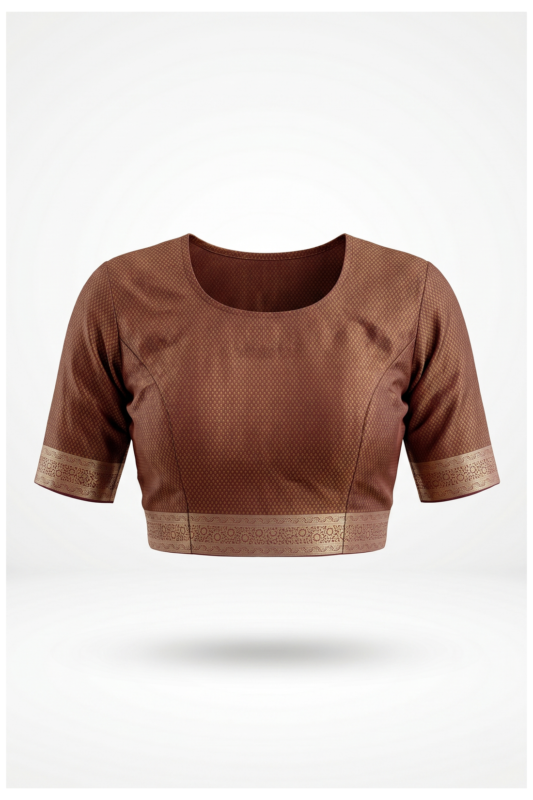 Copper Banarasi Silk Saree With Weaving