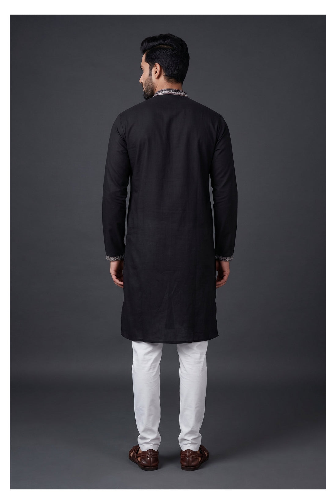 Classic Noir Straight Men’S Kurta