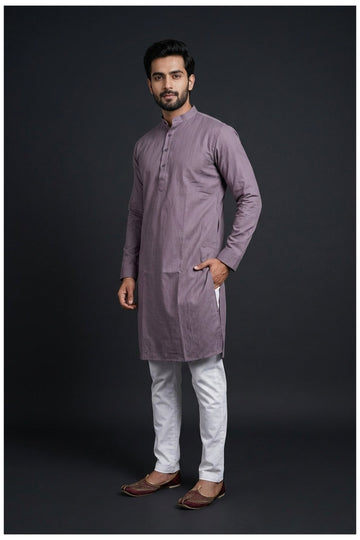 Mauve Micro Textured Men’S Kurta Set