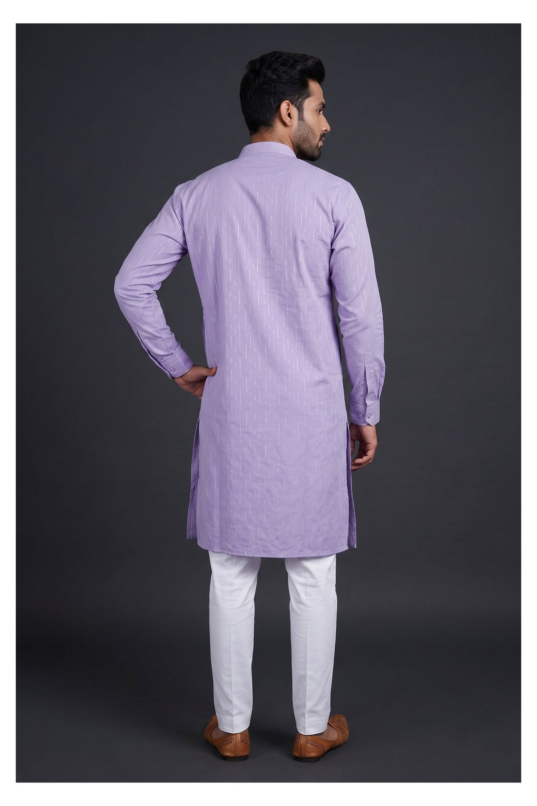 Lilac Mist Minimal Men’S Kurta