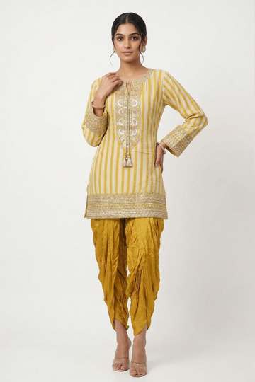 OLIVE GOLD Striped Kurta Set with