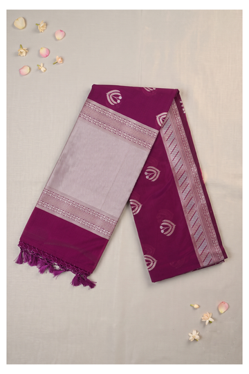 Wine Banarasi Art Silk Wedding Party Wear Saree