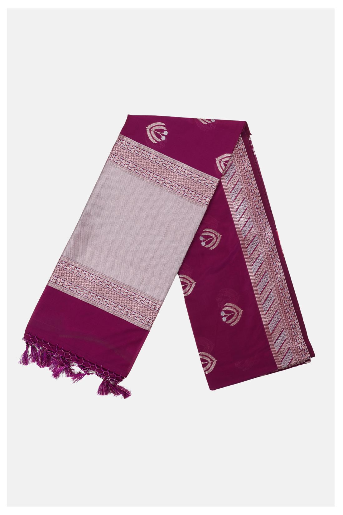 Wine Banarasi Art Silk Wedding Party Wear Saree