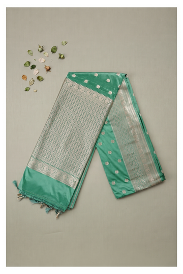 Sea Green Banarasi Art Silk Wedding Saree