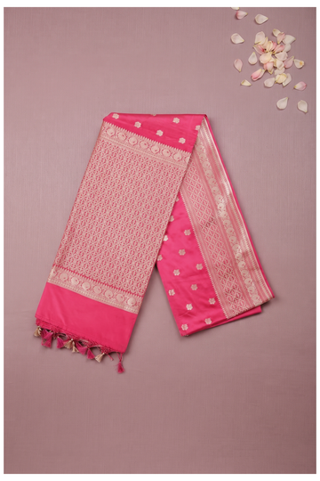 Rani Pink Banarasi Art Silk Wedding & Party Wear Saree