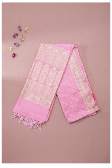 Pink Banarasi Art Silk Wedding & Party Wear Saree