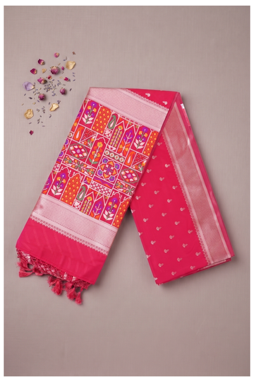 Rani Pink Banarasi Art Silk Wedding & Party Wear Saree