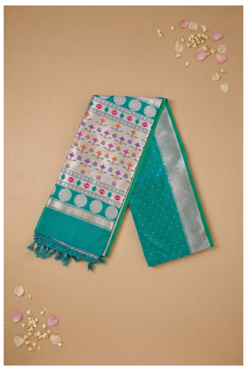 Teal Banarasi Art Silk Wedding & Party Wear Saree