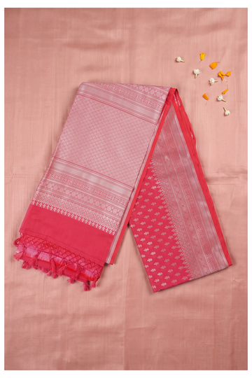 Rani Pink Banarasi Art Silk Wedding Party Wear Saree