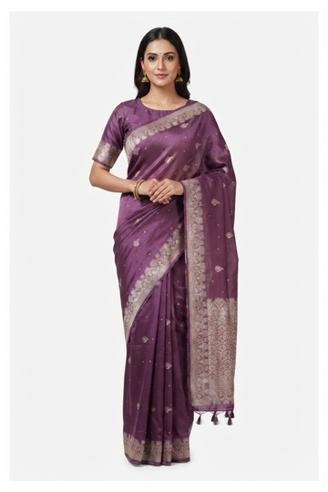 Wine South Silk Art Silk Wedding Saree