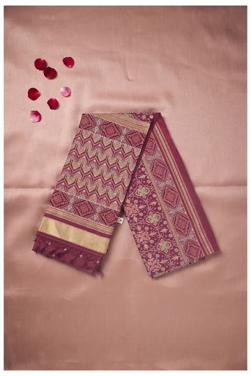 Wine Banarasi Art Silk Wedding Saree