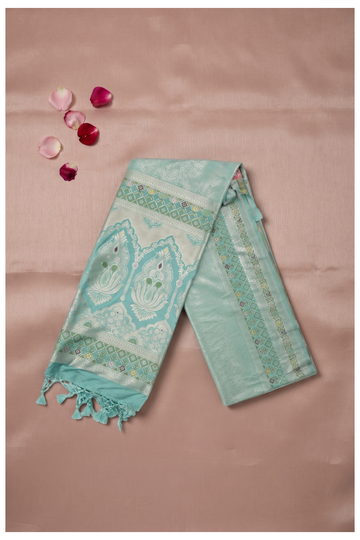 Sea Green Banarasi Art Silk Wedding Saree