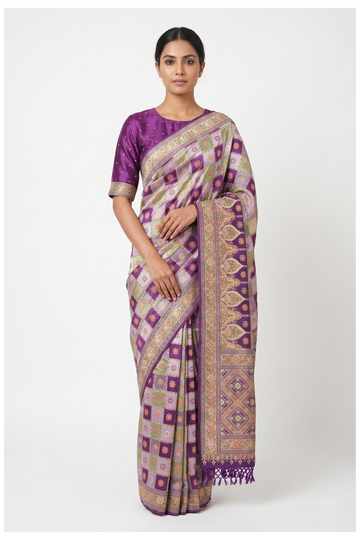 Amethyst Banarasi Pure Silk Party Wear Saree