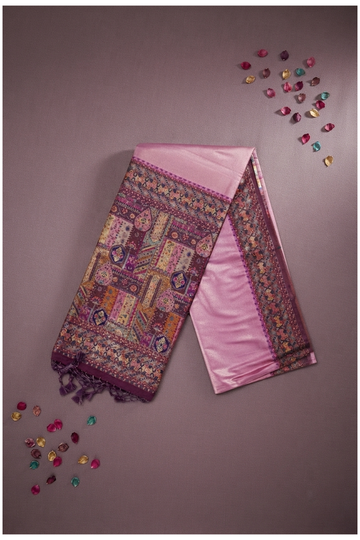 Pink South Silk Art Silk Wedding & Party Wear Saree