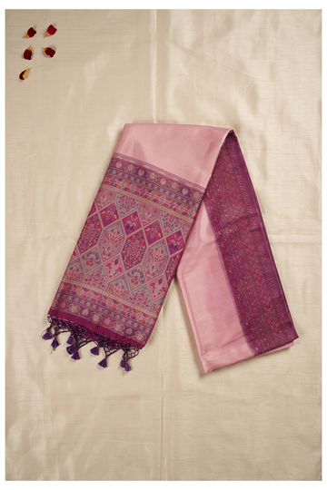 Blush Pink South Silk Art Silk Wedding Saree