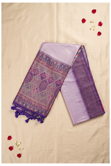 Purple South Silk Art Silk Wedding Wear