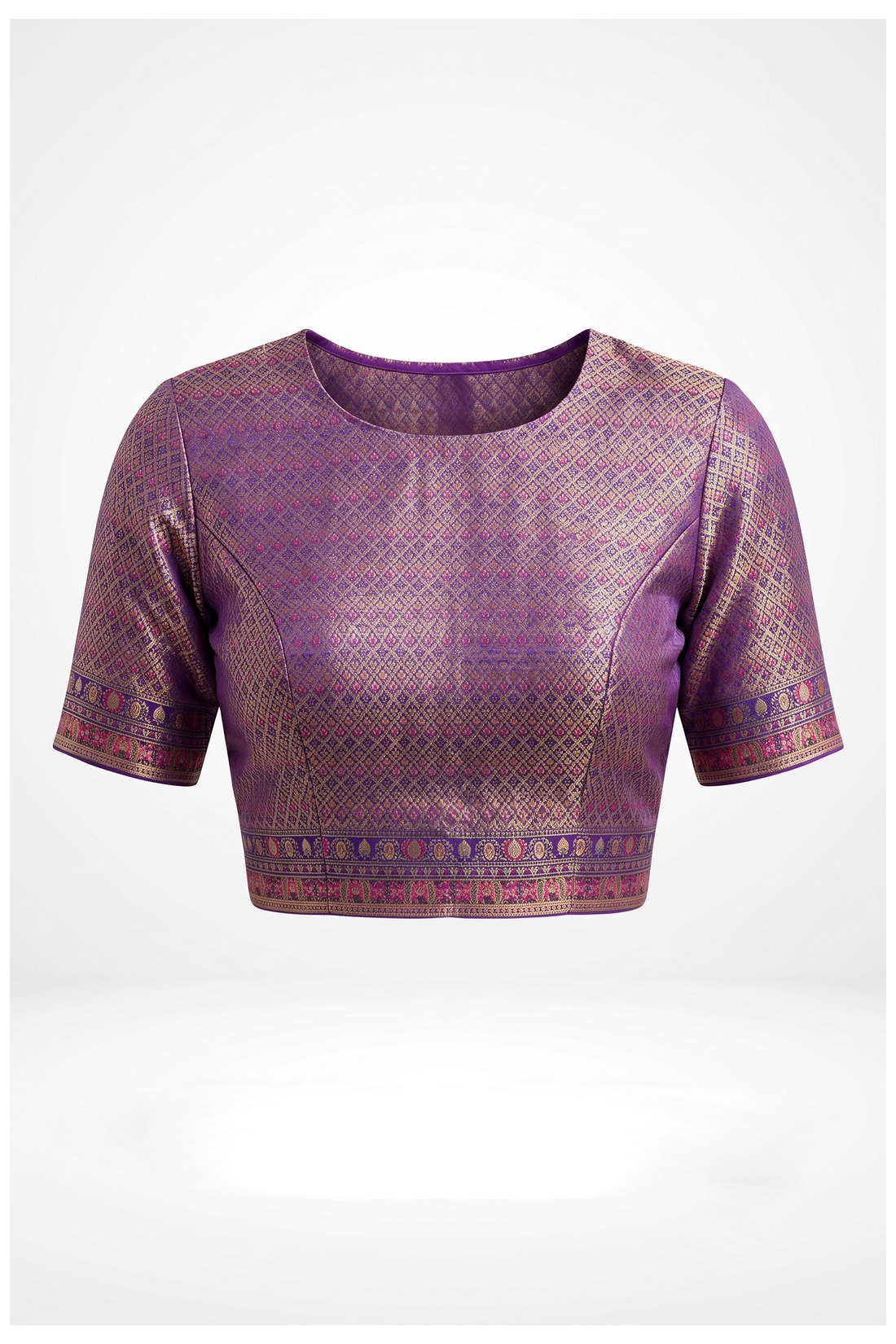 Purple South Silk Art Silk Wedding Wear