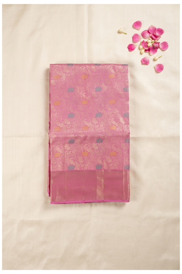 Rani Pink South Pure Tissue Silk Wedding Saree