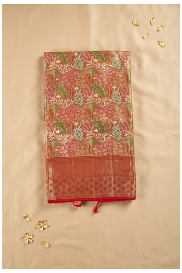 Champagne Pure Silk South Saree For Weddings & Parties