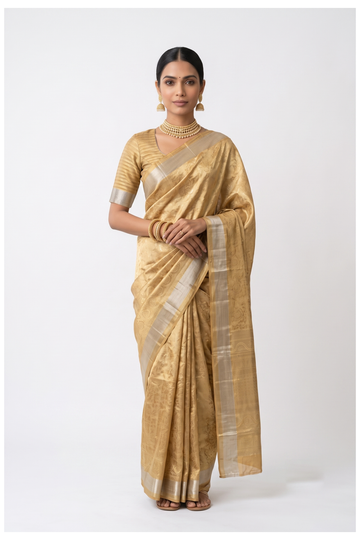 Goldenrod Pure Silk South Silk Wedding & Party Wear