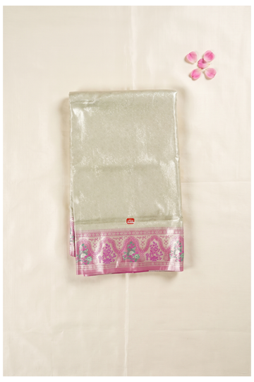 Champagne South Silk Tissue Wedding Saree