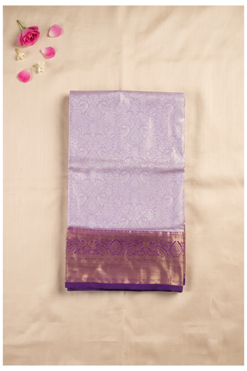 Lilac Tissue Art Silk South Silk Wedding & Party Saree