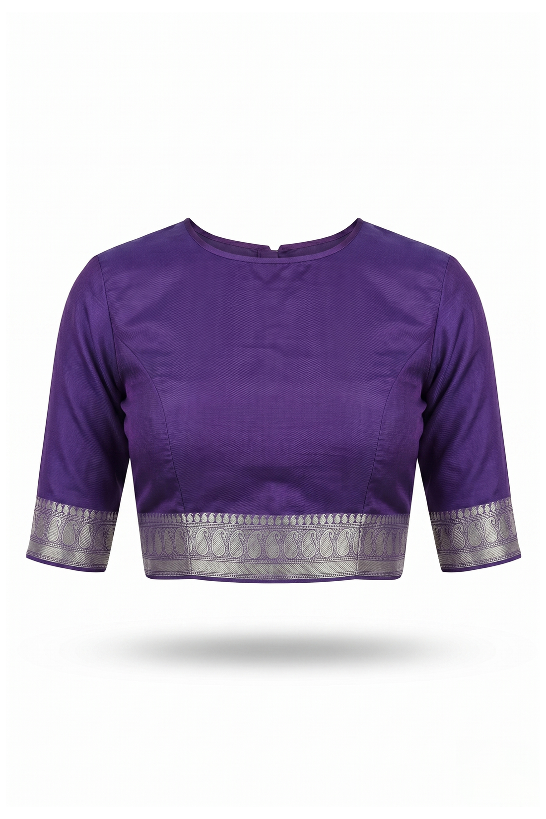 Purple Banarasi Silk Saree With Jaal Weaving