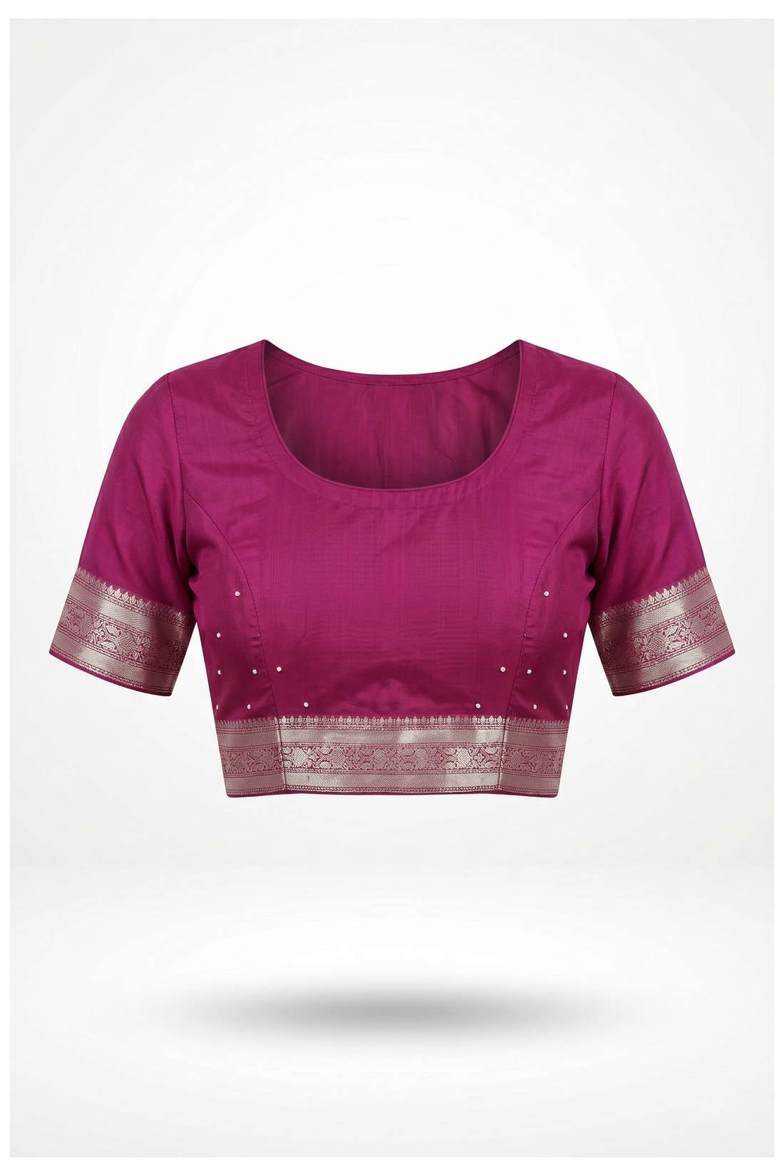 Wine Banarasi Silk Saree With Weaving Hand Work